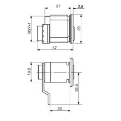 RUKO postkassels - 6 stifter - postkassesystem - kamstykke til siden.