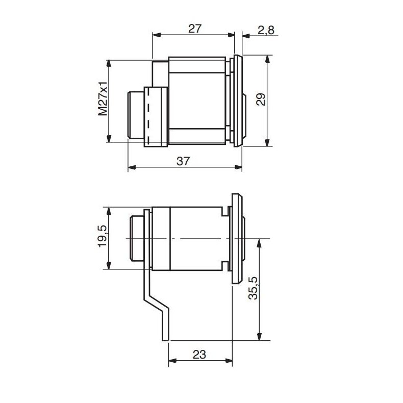 RUKO postkassels - 6 stifter - postkassesystem - kamstykke til siden.
