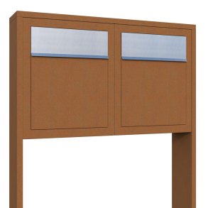 BASE For Two Postkasse - Rust med Rustfrit Indkast