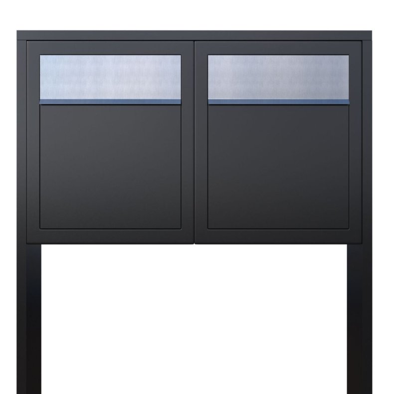 BASE For Two Postkasse - Sort med Rustfrit Indkast