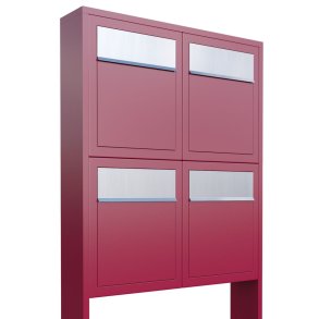 BASE For Four Postkasse - Rd med Rustfrit Indkast
