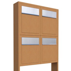 BASE For Four Postkasse - Rust med Rustfrit Indkast