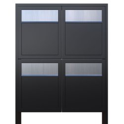 BASE For Four Postkasse - Sort med Rustfrit Indkast