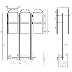 BOBI DUO - Rustfrit Stl Postkasseanlg - 2 enheder