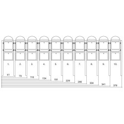 BOBI DUO - Sort Postkasseanlg med Rr Stander - 2 enheder