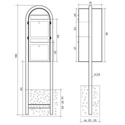 BOBI DUO - Hvidt Postkasseanl�g - 2 enheder