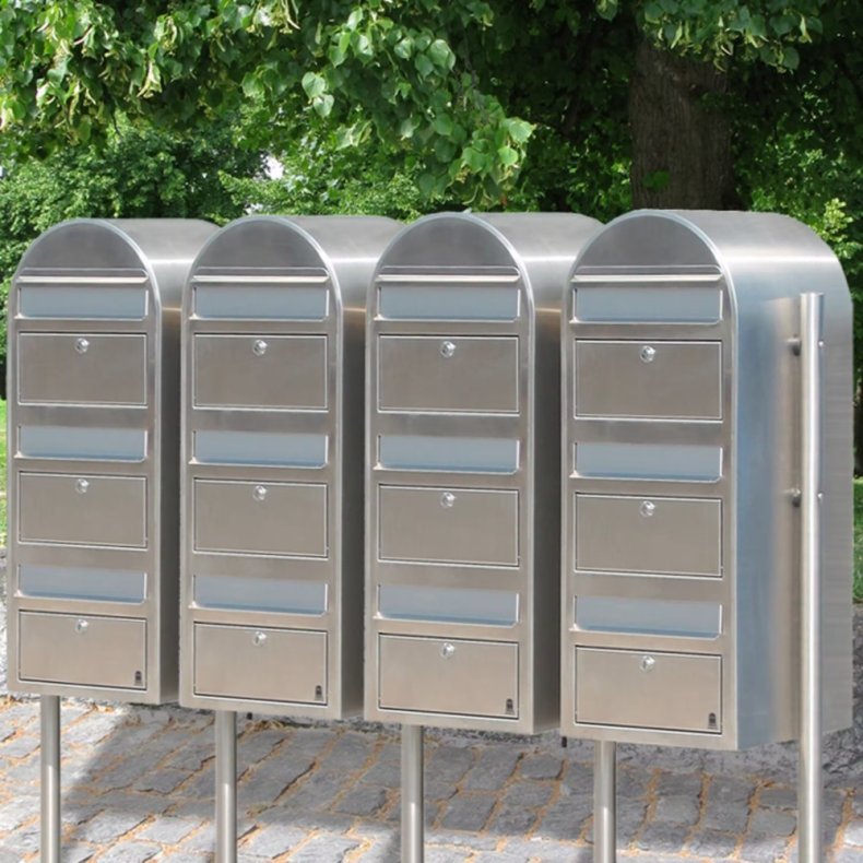 BOBI TRIO - Brunt Postkasseanlg - 3 enheder