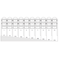 BOBI TRIO - Brunt Postkasseanlg - 3 enheder