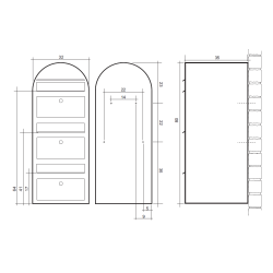 BOBI TRIO - Brunt Postkasseanlg - 3 enheder