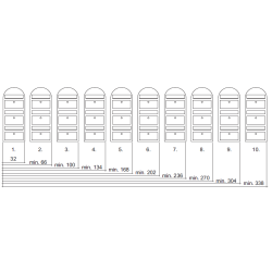 BOBI TRIO - Brunt Postkasseanlg - 3 enheder