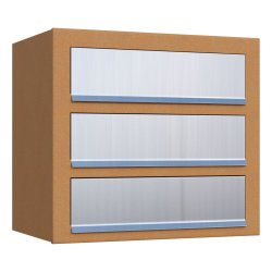 Rust Postkasseanlg med indkast i rustfrit stl - CUBE - 3 enheder