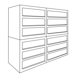 Rust Postkasseanlg med indkast i rustfrit stl - CUBE - 3 enheder