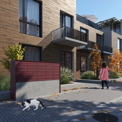 Rust Postkasseanlg med indkast i rustfrit stl - CUBE - 3 enheder