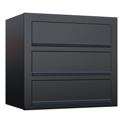 Sort Postkasseanlg - CUBE - 3 enheder