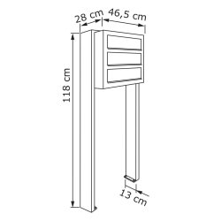 Sort Postkasseanlg med Stander - CUBE - 6 enheder