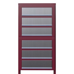 Rdt Postkasseanlg med Indkast i Rustfrit stl og Stander - CUBE - 6 enheder