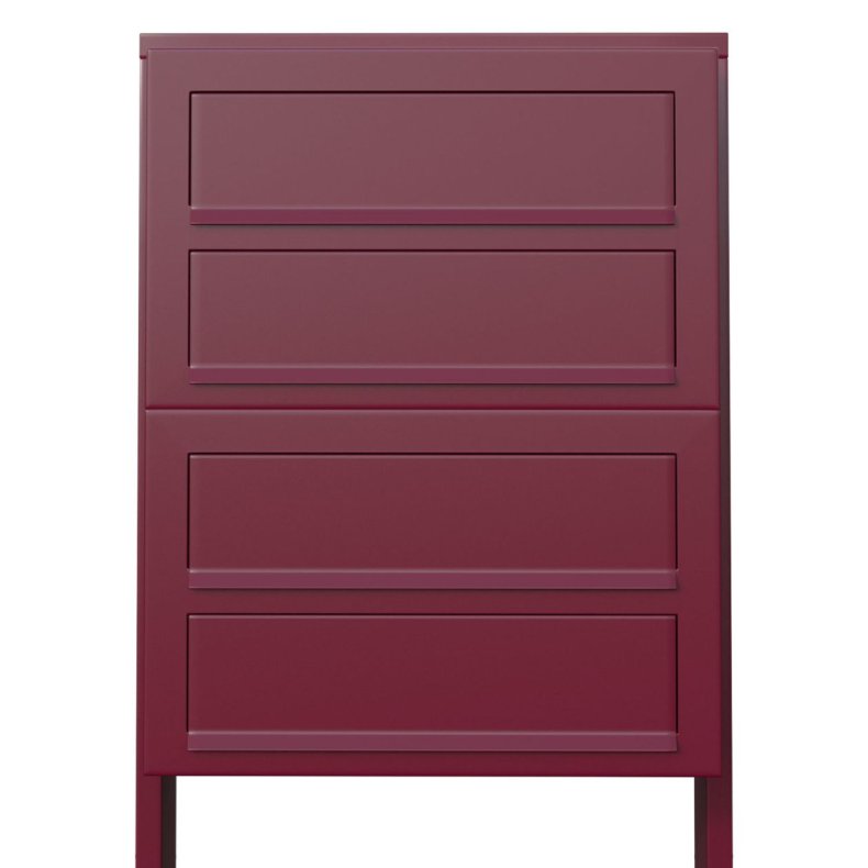 Rdt Postkasseanlg med Stander - CUBE - 4 enheder