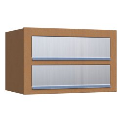 Rust Postkasseanlg med indkast i rustfrit stl - CUBE - 2 enheder