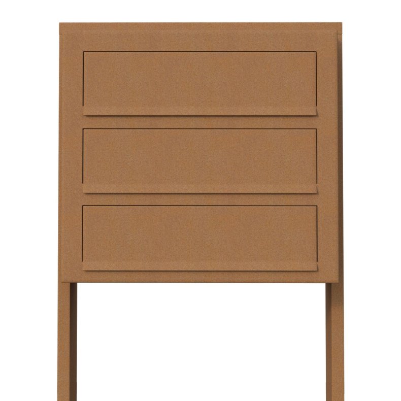 Rust Postkasseanlg med Stander - CUBE - 3 enheder