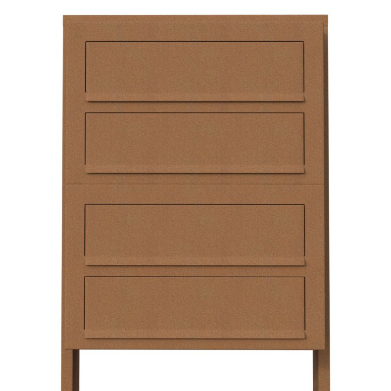 Rust Postkasseanlg med Stander - CUBE - 4 enheder