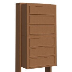 Rust Postkasseanlg med Stander - CUBE - 6 enheder