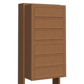 Rust Postkasseanlg med Stander - CUBE - 6 enheder
