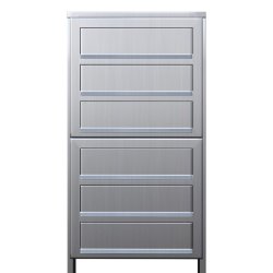 Rustfrit stl Postkasseanlg med Stander - CUBE - 6 enheder