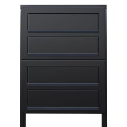 Sort Postkasseanlg med Stander - CUBE - 4 enheder