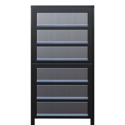 Sort Postkasseanlg med Indkast i Rustfrit stl og Stander - CUBE - 6 enheder