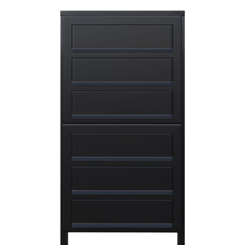 Sort Postkasseanlg med Stander - CUBE - 6 enheder