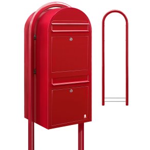 BOBI DUO - Rdt Postkasseanlg med Stander - 2 enheder