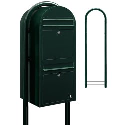 BOBI DUO - Mrkegrnt Postkasseanlg med Stander - 2 enheder