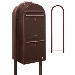 BOBI DUO - Brunt Postkasseanlg med Stander - 2 enheder