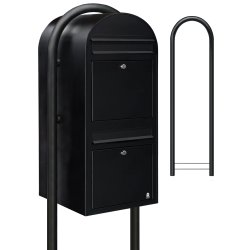 BOBI DUO - Sort Postkasseanlg med Stander - 2 enheder