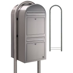 BOBI DUO - Rustfrit Stl Postkasseanlg med Stander - 2 enheder