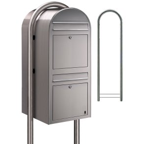 BOBI DUO - Rustfrit Stl Postkasseanlg med Stander - 2 enheder