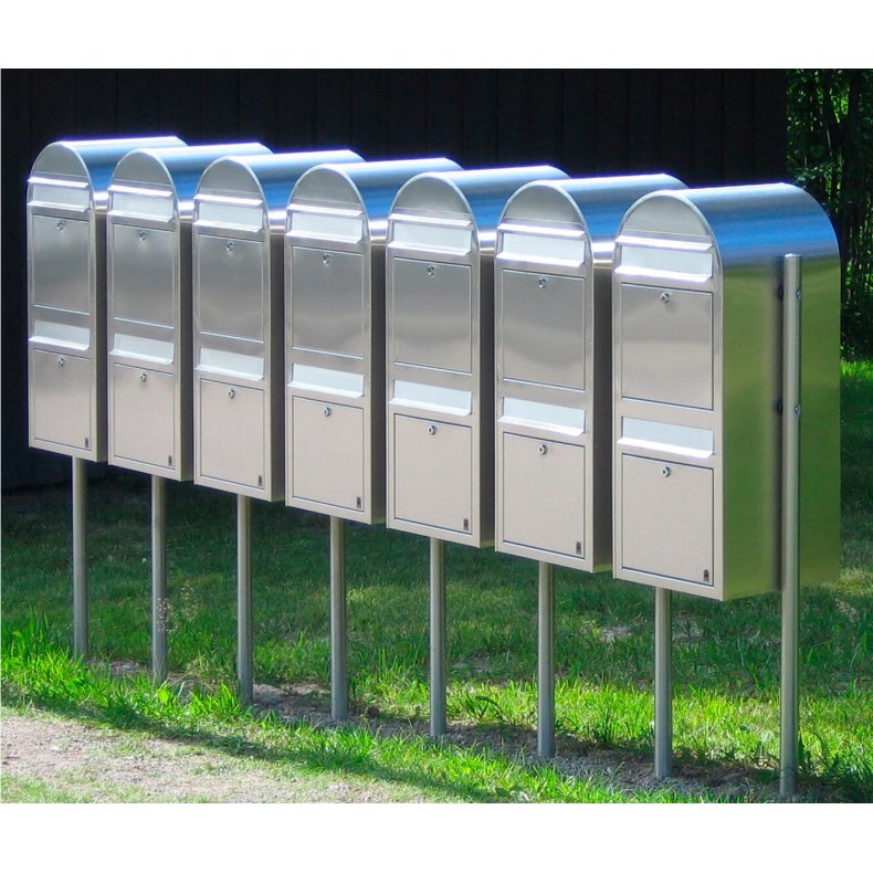 BOBI DUO - Sort Postkasseanlg med Rr Stander - 2 enheder