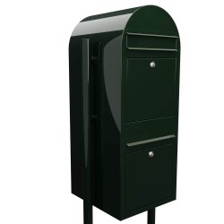 BOBI DUO - Sort Grn Postkasseanlg med Rr Stander - 2 enheder