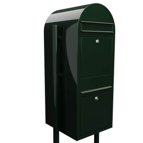 BOBI DUO - Sort Grn Postkasseanlg med Rr Stander - 2 enheder