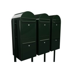 BOBI DUO - Sort Grn Postkasseanlg med Rr Stander - 6 enheder
