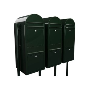 BOBI DUO - Sort Grn Postkasseanlg med Rr Stander - 6 enheder