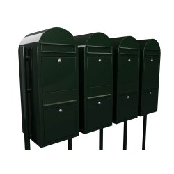 BOBI DUO - Sort Grn Postkasseanlg med Rr Stander - 8 enheder