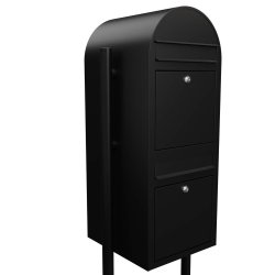 BOBI DUO - Sort Postkasseanlg med Rr Stander - 2 enheder