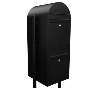 BOBI DUO - Sort Postkasseanlg med Rr Stander - 2 enheder