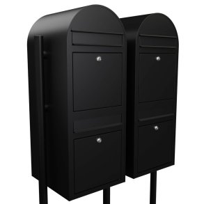 BOBI DUO - Sort Postkasseanlg med Rr Stander - 4 enheder
