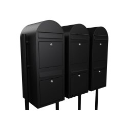 BOBI DUO - Sort Postkasseanlg med Rr Stander - 6 enheder