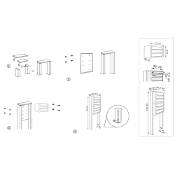 Sort Postkasseanlg med Stander - CUBE - 6 enheder