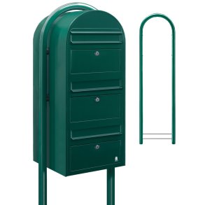 BOBI TRIO - Grnt Postkasseanlg med Stander - 3 enheder