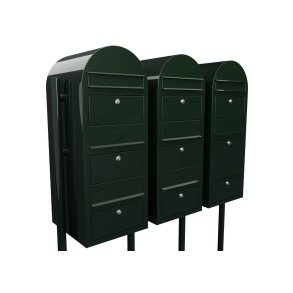 BOBI TRIO - Sort Grn Postkasseanlg med Rr Stander - 9 enheder