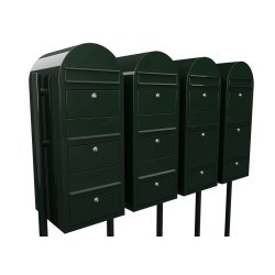 BOBI TRIO - Sort Grn Postkasseanlg med Rr Stander - 12 enheder